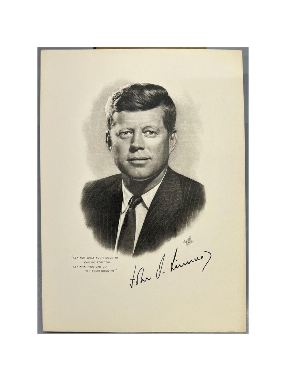 John F. Kennedy Official White House Portrait Print Postcard 5x7 1964